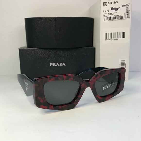 New Authentic Prada Dark Gray Irregular Ladies Sunglasses PR 15YS 09Z5S0 51 - Picture 6 of 14